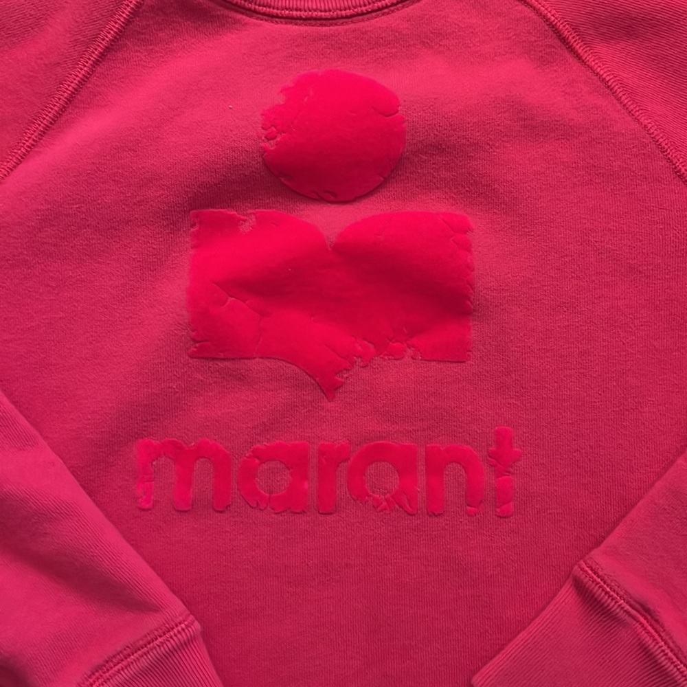 Isabel Marant Hot Pink Logo Crewneck Sweater - Picture 3 of 7